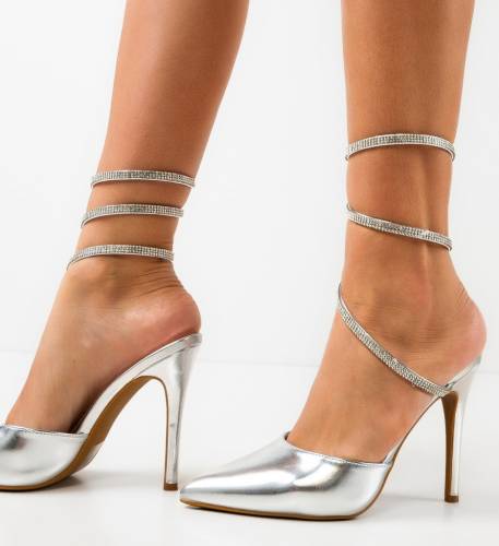 Pantofi dama Folami Argintii